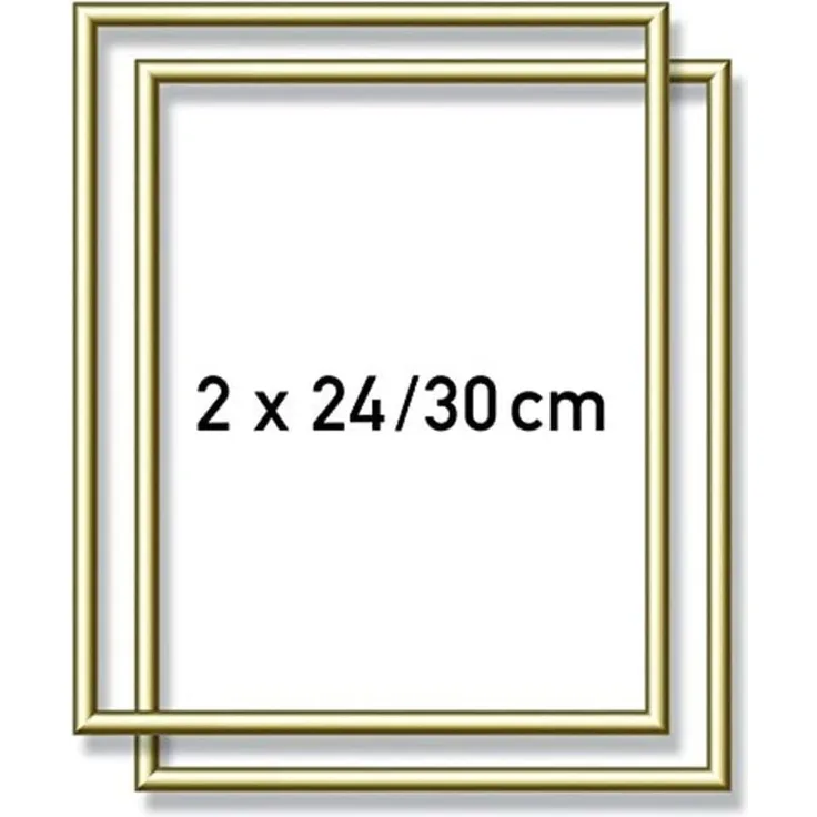 Schipper 605200762 Malen nach Zahlen, 2x Alurahmen 24 x 30 cm, goldglänzend ohne Glas für Ihr Kunstwerk, einfache Selbstmontage