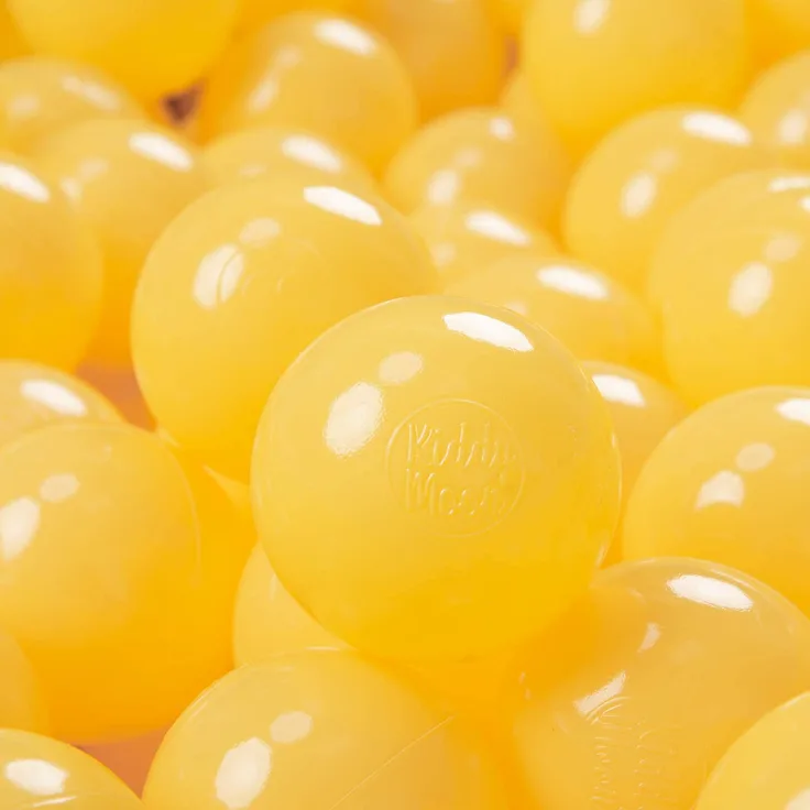 KiddyMoon 700 ∅ 7Cm Kinder Bälle Spielbälle Für Bällebad Baby Einfarbige Plastikbälle Made In EU, Gelb