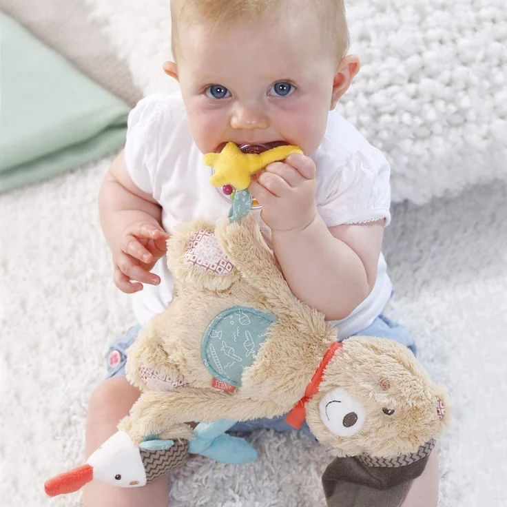 Fehn 060195 Activity-Bär – Motorikspielzeug zum Aufhängen – Für Babys und Kleinkinder ab 0+ Monaten – Maße: 28 cm - Preisvergleich – Bild 3