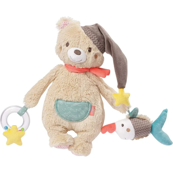 Fehn 060195 Activity-Bär – Motorikspielzeug zum Aufhängen – Für Babys und Kleinkinder ab 0+ Monaten – Maße: 28 cm - Preisvergleich – Bild 1
