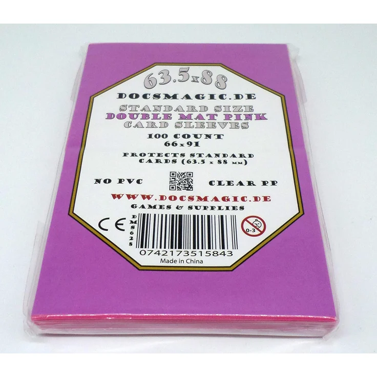 docsmagic. de 100 Double Mat Pink Card Sleeves Standard Size 66 x 91 - Rosa - Kartenhüllen - PKM MTG – Bild 4