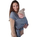 Mushie Tragetuch für Neugeborene & Babys | 100% Bio-Baumwolle | Mit einer integrierten Tasche | von 3,6 - 14,9 kg | Atmungsaktiv, um Überhitzung zu vermeiden | Tradewinds