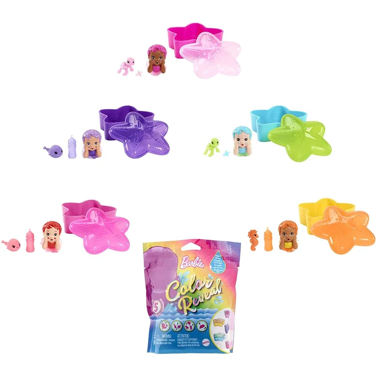 Barbie Color Reveal Pet Rainbow Mermaids, 1x Stück, zufällige Auswahl – Bild 5