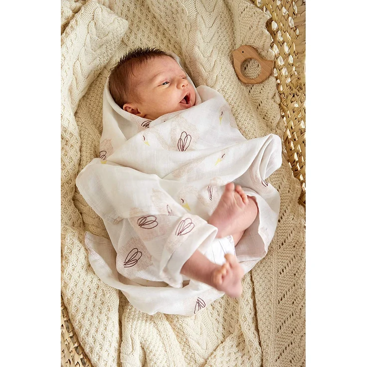 Lässig 3er-Pack Muslin Bamboo Swaddle Blanket L 80x80 cm Little Water Swan – Bild 9