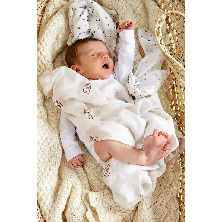 Lässig 3er-Pack Muslin Bamboo Swaddle Blanket L 80x80 cm Little Water Swan – Bild 2