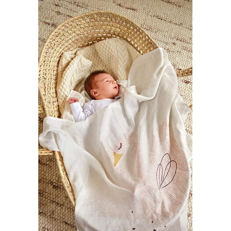 Lässig 3er-Pack Muslin Bamboo Swaddle Blanket L 80x80 cm Little Water Swan – Bild 8