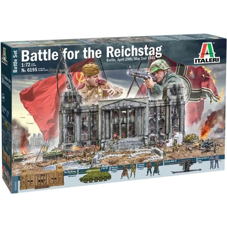 Italeri 6195S 1:72 Battle-Set 1945 Fall of The Reichs, Modellbau, Bausatz, Standmodellbau, Basteln, Hobby, Kleben, Plastikbausatz, detailgetreu