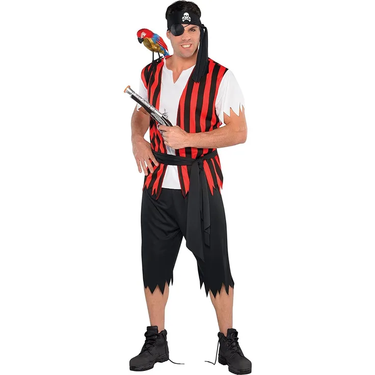 Amscan kostüm Piraten-Herren-Polyester rot/schwarz/weiss Grösse M/L