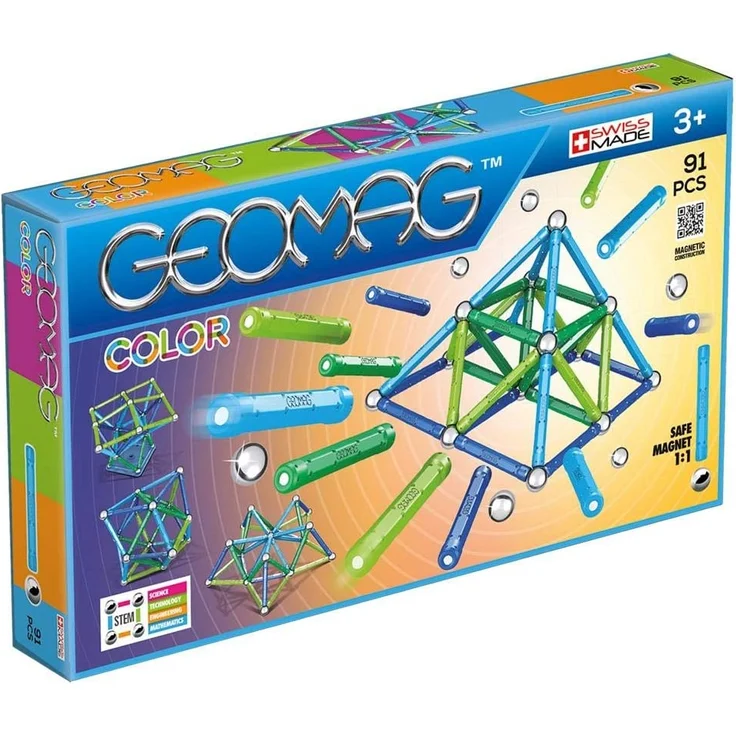 Geomag, Classic Color, 263, Magnetkonstruktionen und Lernspiele, Konstruktionsspielzeug, 91-teilig – Bild 2