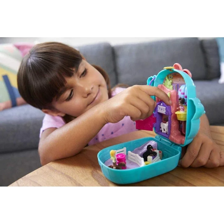 Polly Pocket GKJ46 - Kaktus Reiterhof Schatulle mit 2 kleinen Puppen und Zubehör, Spielzeug ab 4 Jahren – Bild 5