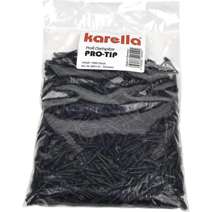 Dart Karella Spitzen PRO-TIP 2 BA Gewinde schwarz 1000 Stück 25 mm lang – Bild 1