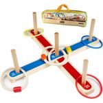 Wurfspiel Ringwurfspiel, UlifeME Garten Spiele für Kinder und Erwachsene, 5 Pcs Hölzerne Seilringe + 8 Pcs Bunt Ringe Werfen, 2 Formen für Indoor und Outdoor Spielspaß, Kinderspiele Draußen mit Tasche