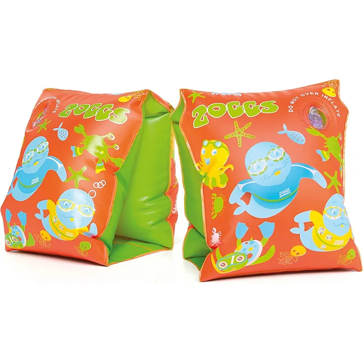 Zoggs Kinder Schwimmbänder, aufblasbar, 3-12 Monate, 0-11 kg, Orange / Grün