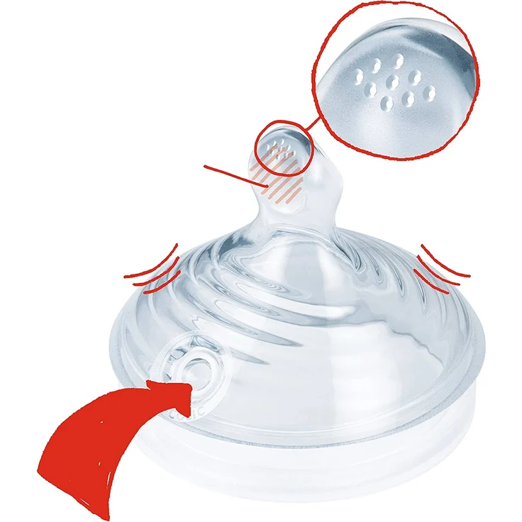 NUK Nature Sense Trinksauger, brustähnlicher Silikon-Sauger, BPA-frei, 2 Stück – Bild 5