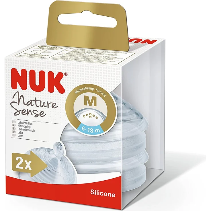 NUK Nature Sense Trinksauger, brustähnlicher Silikon-Sauger, BPA-frei, 2 Stück – Bild 3
