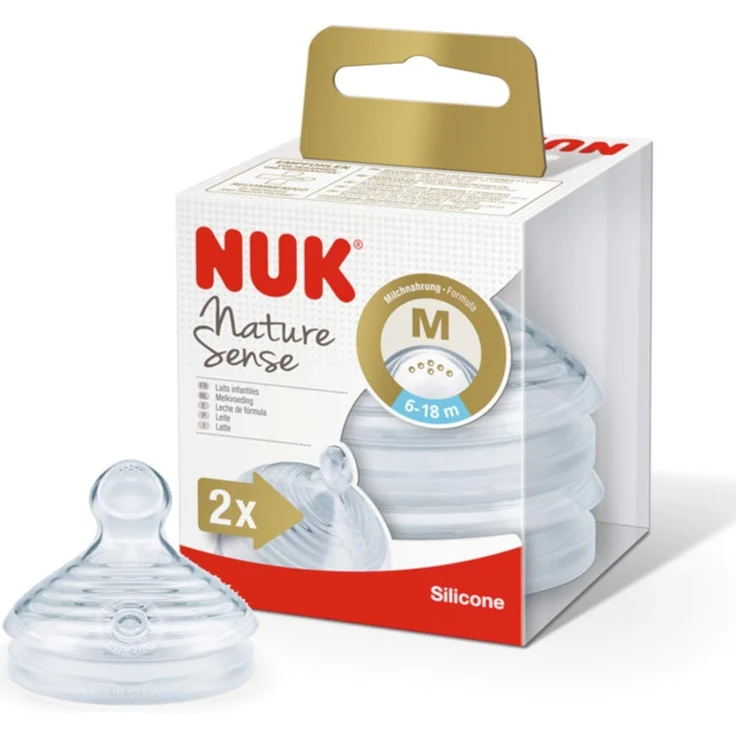 NUK Nature Sense Trinksauger, brustähnlicher Silikon-Sauger, BPA-frei, 2 Stück – Bild 4