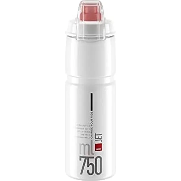 Trinkflasche Elite Jet Plus 750ml, klar/rot
