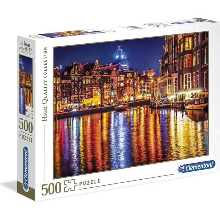Clementoni 35037.7 - Puzzle 'High Quality Kollektion - Amsterdam bei Nacht', 500 Teile