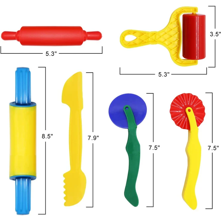 WonderforU Knetwerkzeug Teig Plastilin Werkzeuge, Knete zubehör Ausstechformen Küchenspielzeug, 23 Stück – Bild 5