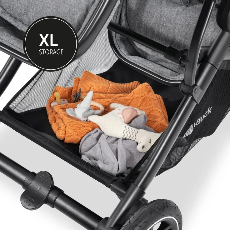 Hauck Geschwisterwagen »Atlantic Twin, melange grey«, mit schwenk- und feststellbaren Vorderrädern, Kinderwagen – Bild 13