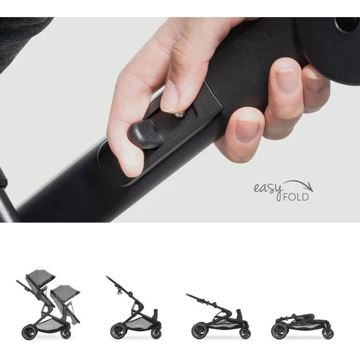 Hauck Geschwisterwagen »Atlantic Twin, melange grey«, mit schwenk- und feststellbaren Vorderrädern, Kinderwagen – Bild 16