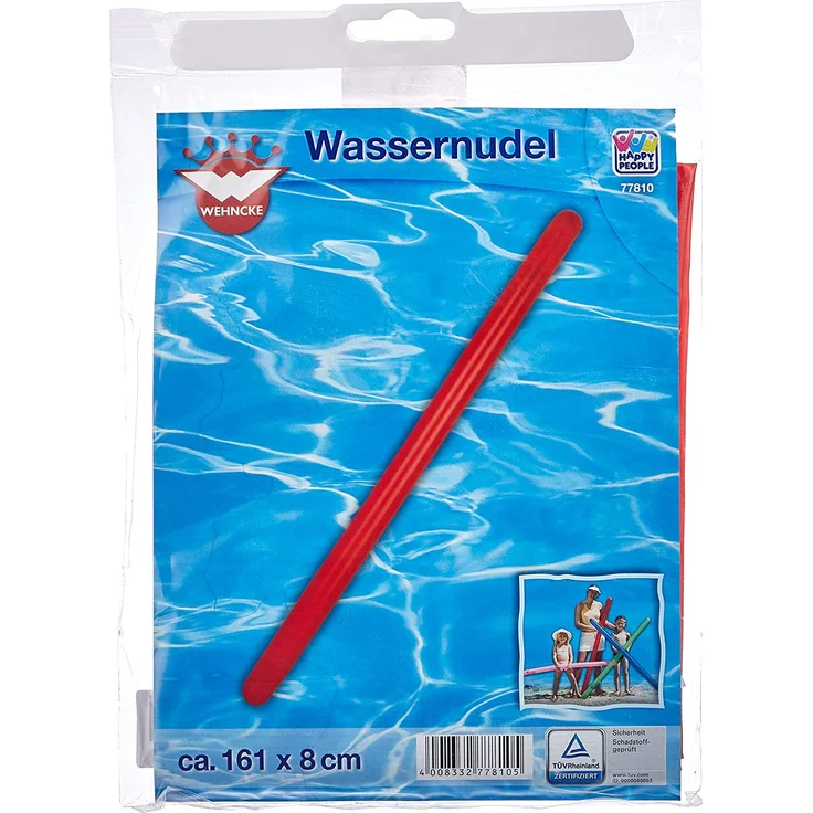 Happy People 77810 - aufblasbare Wasser-Nudel, ca. 160 x 6,5 cm, farblich sortiert(rosa-blau-rot-grün) – Bild 1