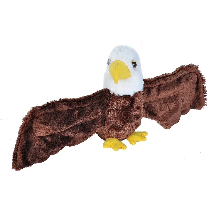 Wild Republic 21415 Huggers Schnapparmband Kuscheltier, Plüschtier, Weißkopfseeadler, Braun, 20 cm – Bild 1