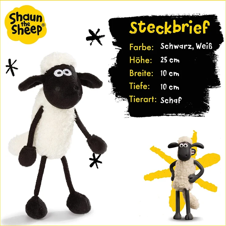 NICI Kuscheltier Shaun das Schaf 25 cm – Schaf Plüschtier für Mädchen, Jungen & Babys – Flauschiges Stofftier Schaf zum Kuscheln, Spielen und Schlafen – Gemütliches Schmusetier für jedes Alter – 45845 – Bild 3