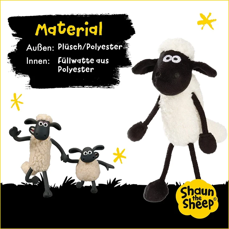 NICI Kuscheltier Shaun das Schaf 25 cm – Schaf Plüschtier für Mädchen, Jungen & Babys – Flauschiges Stofftier Schaf zum Kuscheln, Spielen und Schlafen – Gemütliches Schmusetier für jedes Alter – 45845 – Bild 4