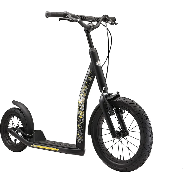 BIKESTAR Tretroller Kinderroller ab 8 Jahre | 16 Zoll New Gen Sport | Schwarz – Bild 1