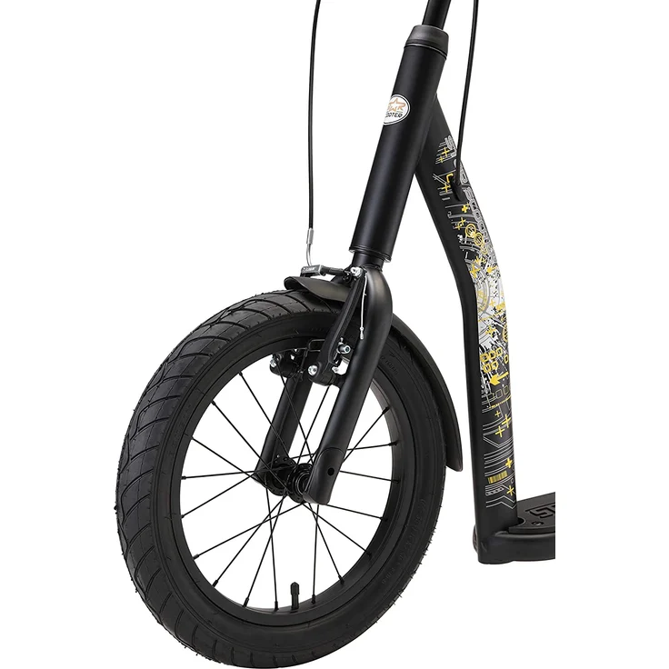 BIKESTAR Tretroller Kinderroller ab 8 Jahre | 16 Zoll New Gen Sport | Schwarz – Bild 8