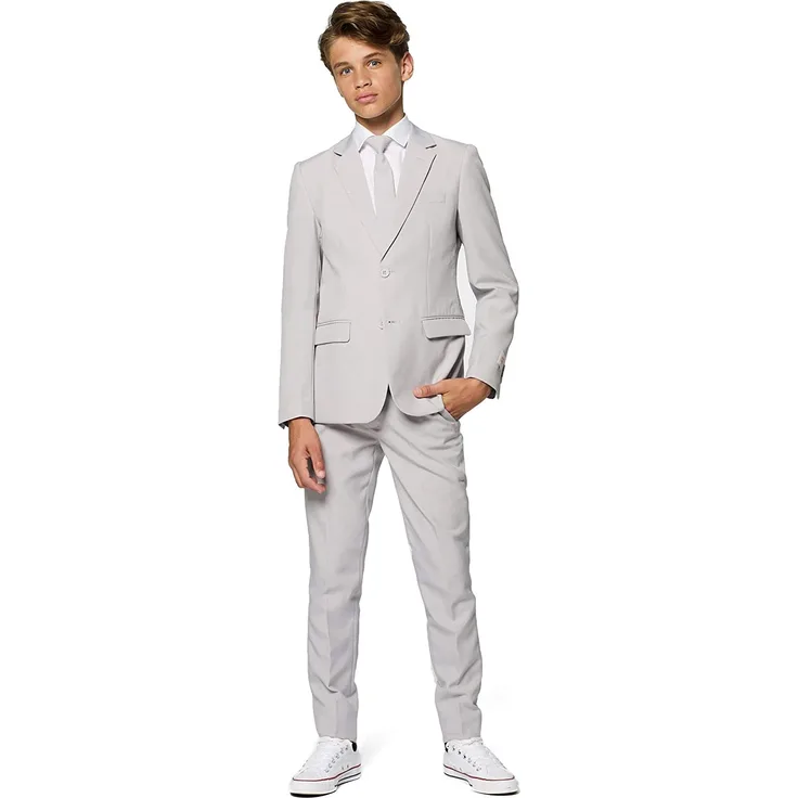 OppoSuits Groovy Greyknabenkostüm anzug polyester grau mt 170-176