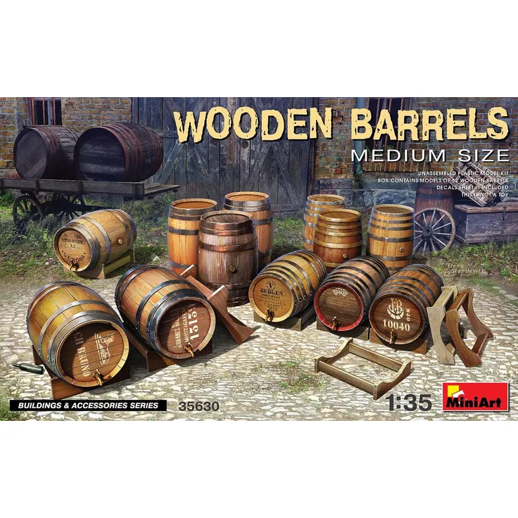 MiniArt 35630 Wooden Barrels. Medium Size