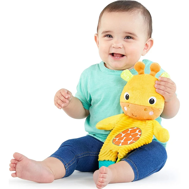 Bright Starts, Plüschtier und Zahnungshilfe, Giraffe - aus Knistermaterial zum Kuscheln, Beißen und Spielen – Bild 3