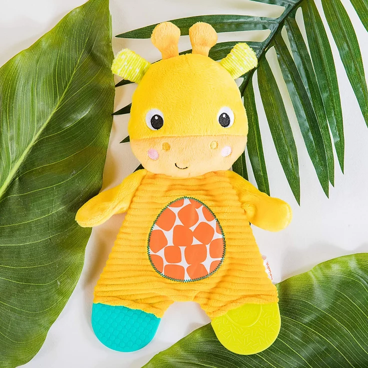 Bright Starts, Plüschtier und Zahnungshilfe, Giraffe - aus Knistermaterial zum Kuscheln, Beißen und Spielen – Bild 4