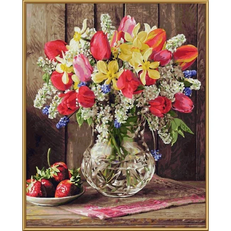 Schipper 609130790 Malen nach Zahlen, Ein Gruß aus dem Bauerngarten - Bilder malen für Erwachsene, inklusive Pinsel und Acrylfarben, 40 x 50 cm – Bild 7
