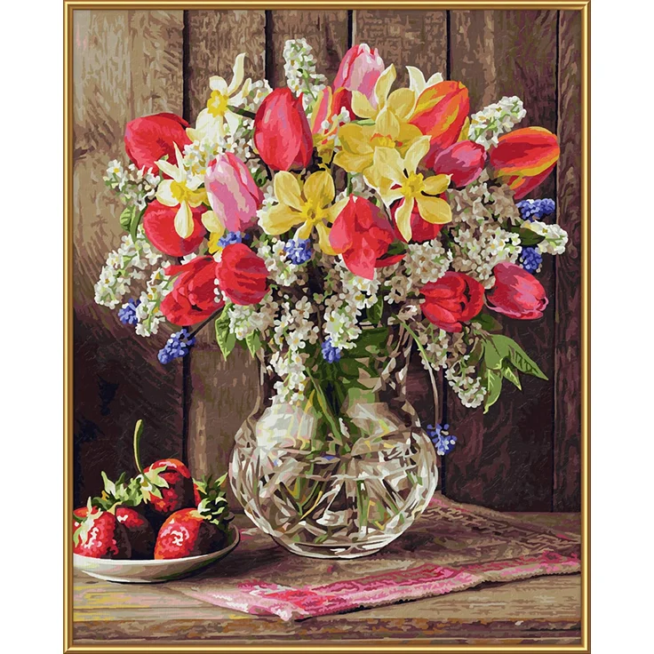 Schipper 609130790 Malen nach Zahlen, Ein Gruß aus dem Bauerngarten - Bilder malen für Erwachsene, inklusive Pinsel und Acrylfarben, 40 x 50 cm – Bild 3