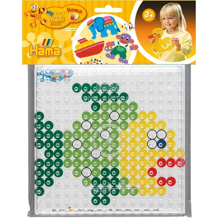 Hama 8283 Stiftplatten für Maxi Perlen, großes Quadrat, ca. 16 x 16 cm, inklusive Zubehör, Mehrfarbig – Bild 1