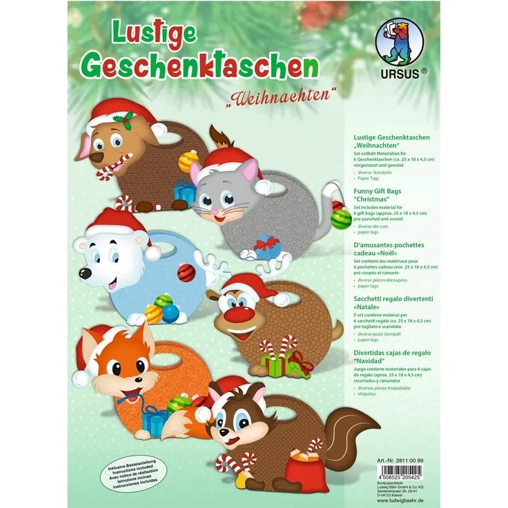 Ursus 28110099 - Lustige Geschenktaschen, Weihnachten