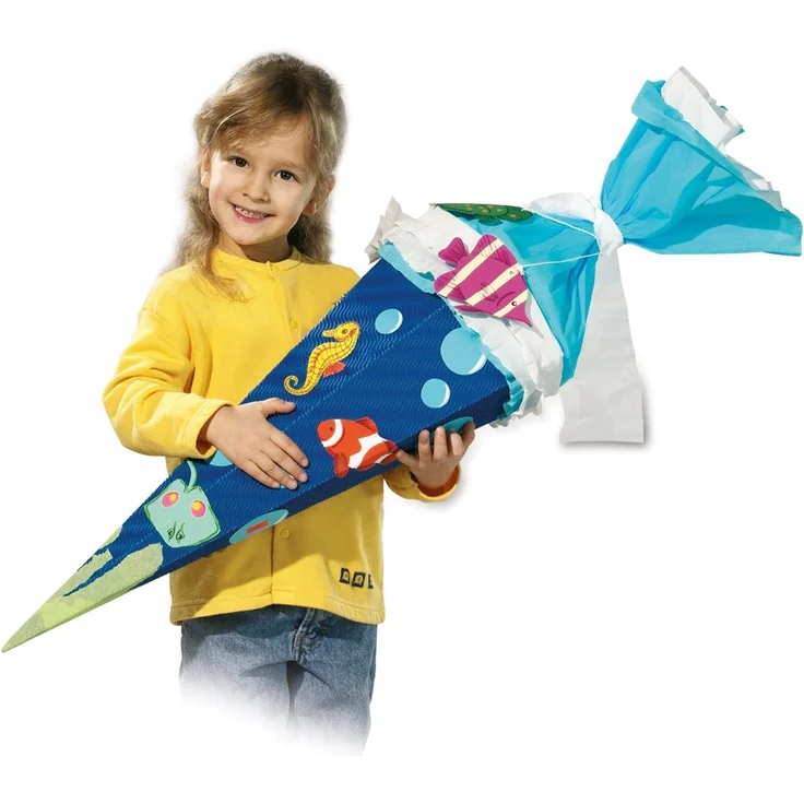 folia 92009 - Schultüten Rohlinge, aus 3D Wellpappe, sortiert in 5 Farben, 20 Tüten, Höhe 68 cm, Durchmesser 20 cm - zur Erstellung einer individuellen selbst gebastelten Zuckertüte – Bild 4