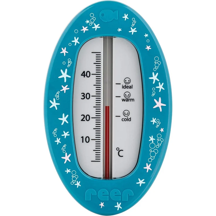 Reer Baby-Thermometer für die Badewanne mit süßem Unterwasserwelt-Motiv, kindersicheres Bade-Thermometer – Bild 1