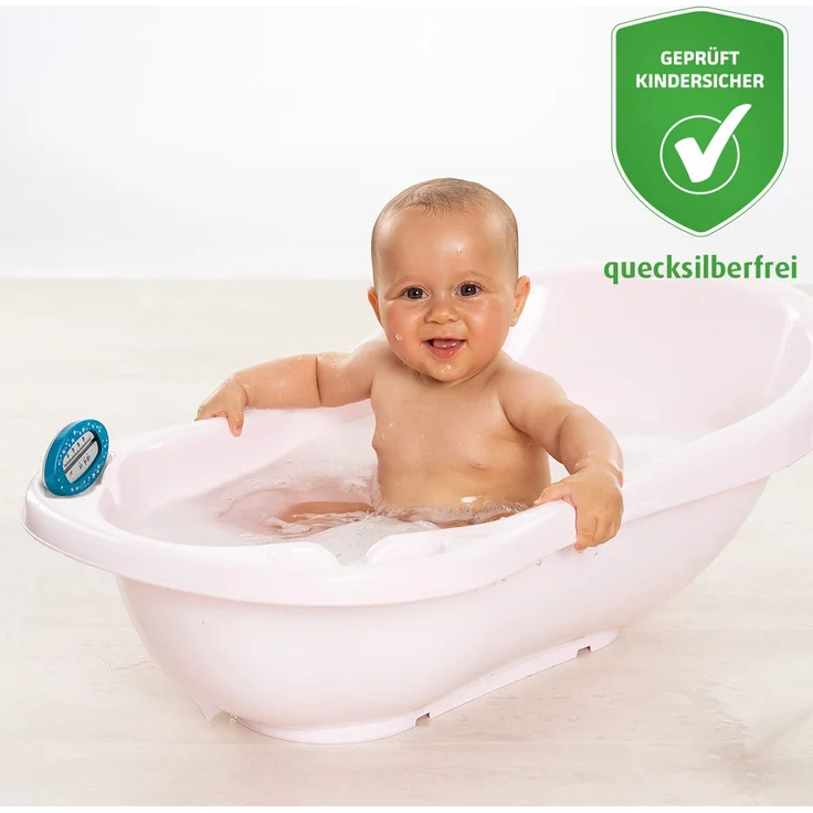 Reer Baby-Thermometer für die Badewanne mit süßem Unterwasserwelt-Motiv, kindersicheres Bade-Thermometer – Bild 8