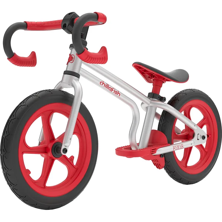Chillafish Fixie, 12 Zoll lauffahrad im Rennrad Look mit Fussbremse und pannenfreien Reifen, verstellbarer Lenker und Sitz, für 2 bis 5 Jahren, Rot