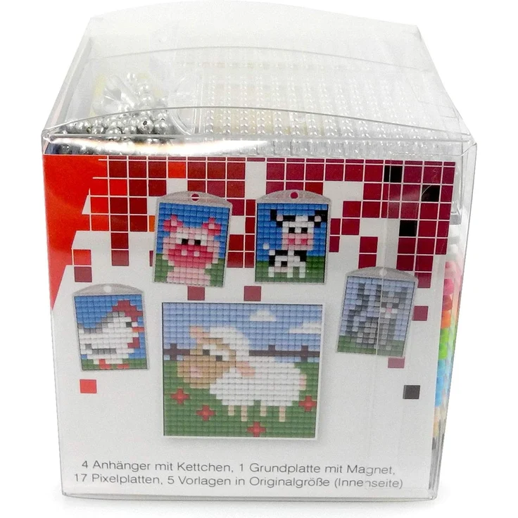 Pracht Creatives Hobby P90039-63501 - Pixel Spaß Bastelset 18, für 4 Medaillons, Schlüsselanhänger, für Kinder, Jungen und Mädchen, als kleines Geschenk, Mitgebsel, für den Kindergeburtstag - Preisvergleich – Bild 2