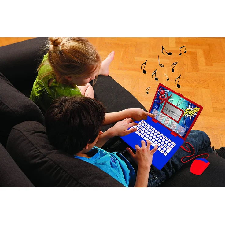 Lexibook JC598SPi1 Disney Marvel Spider-Man Peter Parker zweisprachiger Laptop, Lernen 124 Aktivitäten zum Entdecken von Mathematik, Musik, Wissen, Logik, Spielen, nur Französisch/Englisch, Blau/Rot – Bild 6