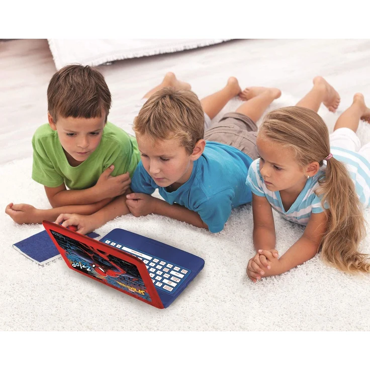 Lexibook JC598SPi1 Disney Marvel Spider-Man Peter Parker zweisprachiger Laptop, Lernen 124 Aktivitäten zum Entdecken von Mathematik, Musik, Wissen, Logik, Spielen, nur Französisch/Englisch, Blau/Rot – Bild 5
