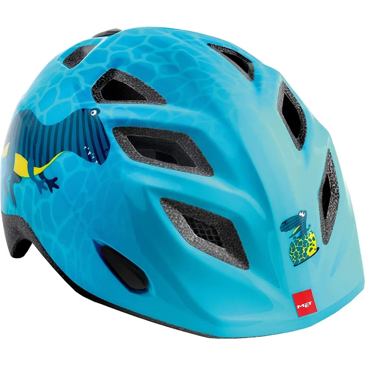 MET Kinder Fahrradhelm Elfo , Dinosaurier - Blau