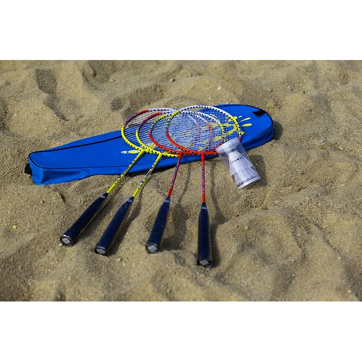 Schildkröt Federball Set 4-Player, 4 Schläger, 2 Bälle, in Tragetasche, 970904, M – Bild 6