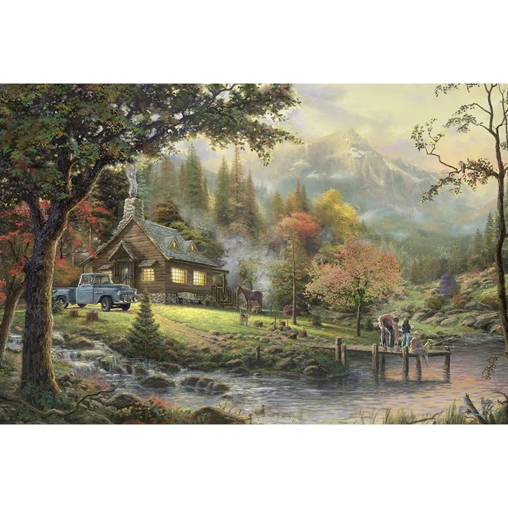 Schmidt Spiele T. Kinkade Idylle am Fluss Puzzle 500T – Bild 1