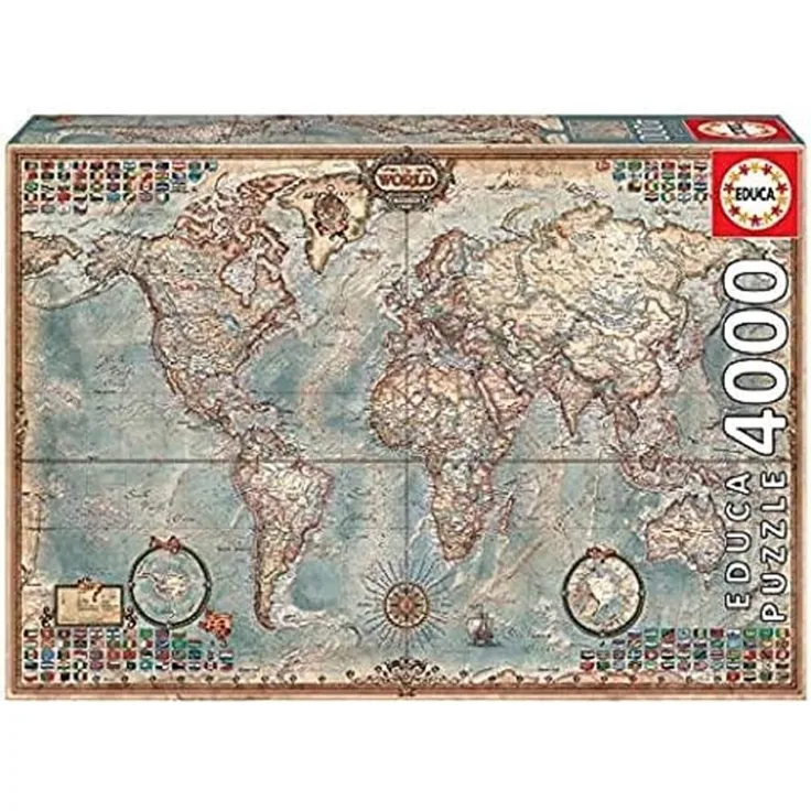 Educa - 14827 - Puzzle - Historische Weltkarte - 4000-Teilig